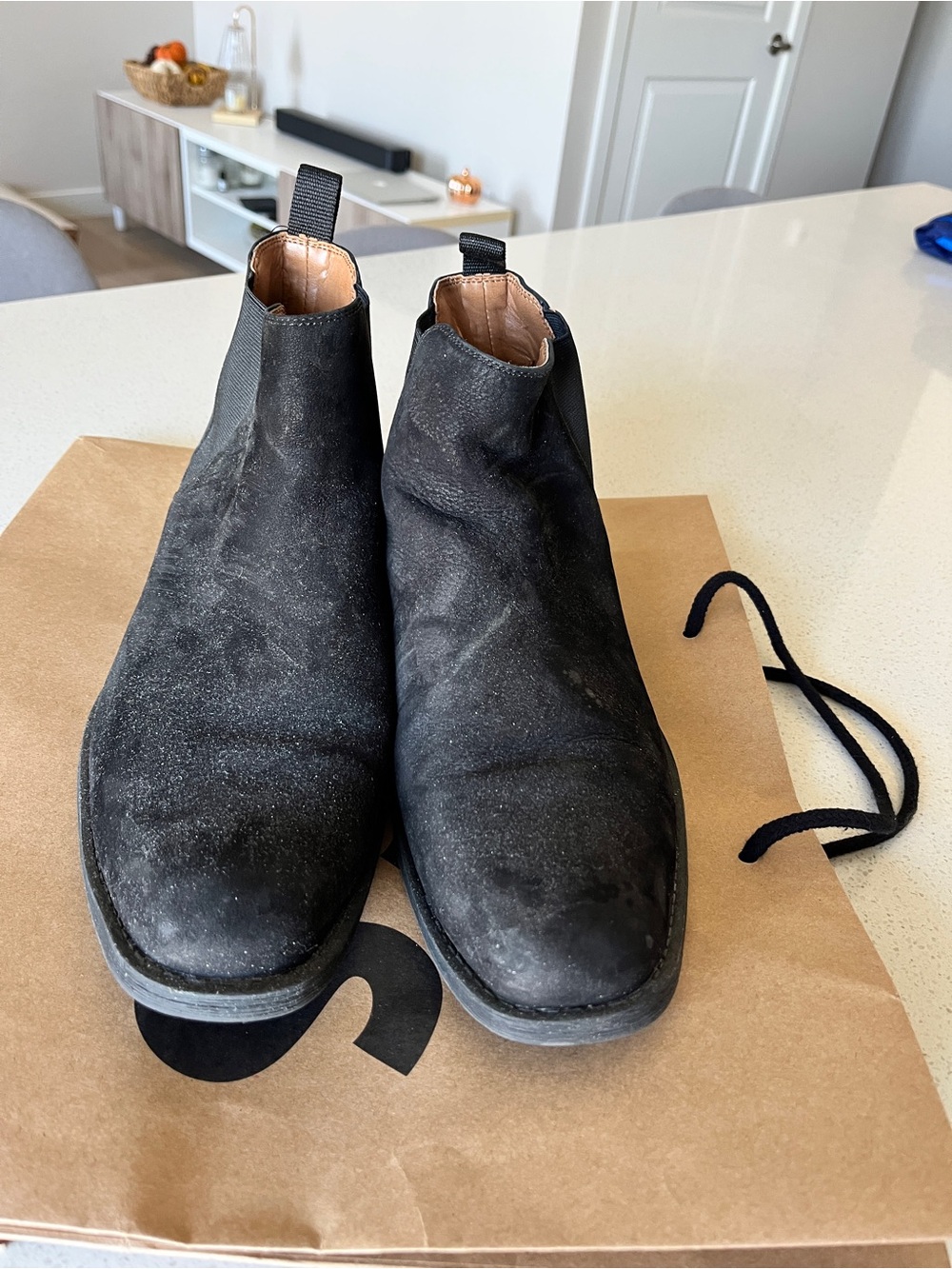 Aldo Black Suede Chelsea Boots